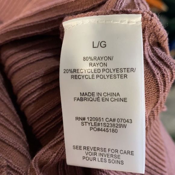 NWT Pink Rose wear 2 ways v neck button back sweater in sugarplum. Large ribbed - Picture 2 of 7